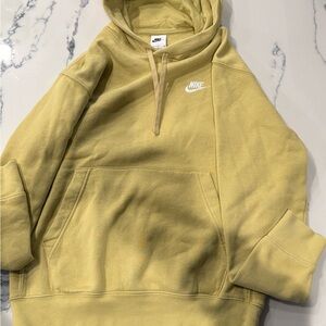 Nike Men's Light Yellow Hoodie